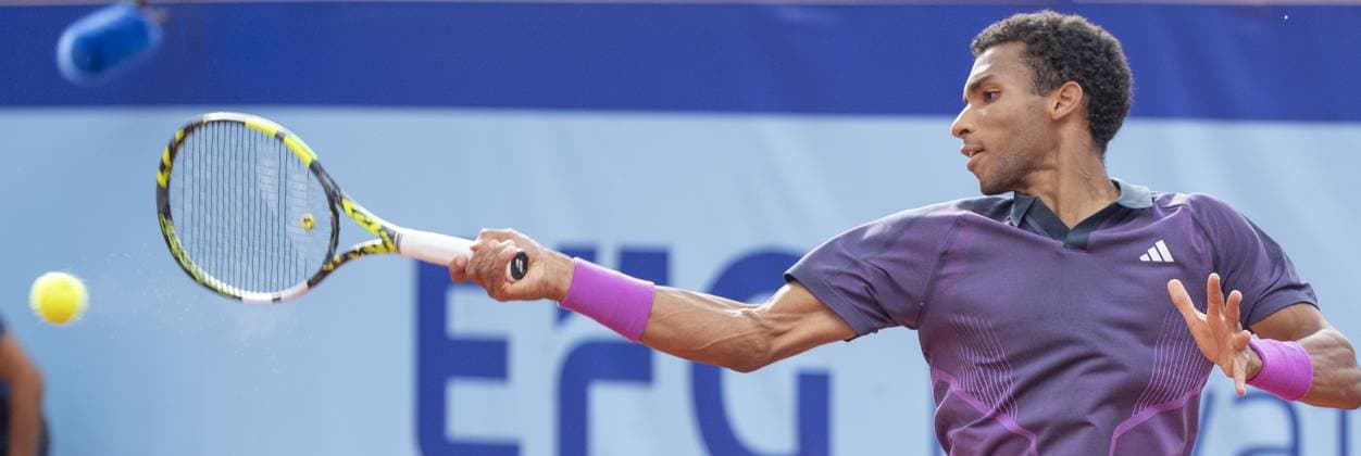Gstaad Switzerland, 07 19 2024: Felix Auger-Aliassime (CAN) in action during EFG Swiss Open. during EFG Swiss Open Gstaad, International Tennis match in Gstaad, Switzerland, July 19 2024  Copyright: xPatrickxDancel IPAxSportx xipa-ax xx IPA_48121169 IPA_Agency_IPA48121169