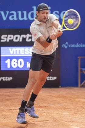 Gstaad Switzerland, 07 19 2024: Matteo Berrettini (ITA) in action during EFG Swiss Open. during EFG Swiss Open Gstaad, International Tennis match in Gstaad, Switzerland, July 19 2024  Copyright: xPatrickxDancel IPAxSportx xipa-ax xx IPA_48121183 IPA_Agency_IPA48121183