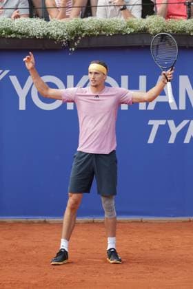 Tennis Men ATP, Tennis Men Tour 500 European Open Hamburg, Hamburg Open ATP 500 2024 , 19 07 2024 , Alexander Zverev GER is happy about the first set win Copyright: FernandoxSoares