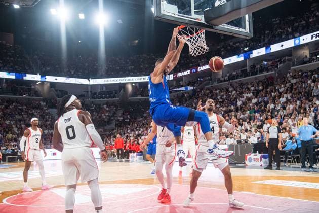 Rudy Gobert (France) BASKET : France x Canada - Match de preparation JO - 19 07 2024 BaptisteAutissier Panoramic 