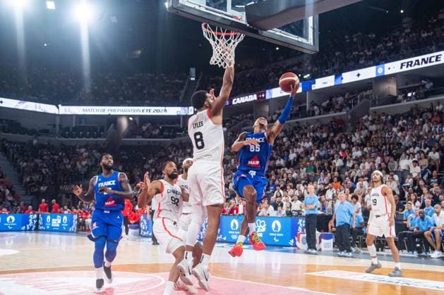 Matthew Strazel (France) BASKET : France x Canada - Match de preparation JO - 19 07 2024 BaptisteAutissier Panoramic 