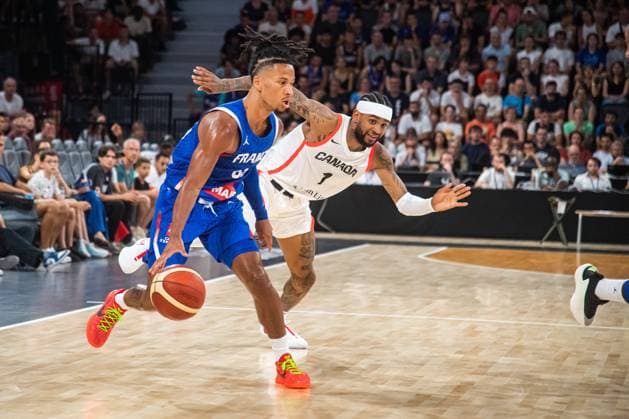 Matthew Strazel (France) BASKET : France x Canada - Match de preparation JO - 19 07 2024 BaptisteAutissier Panoramic 