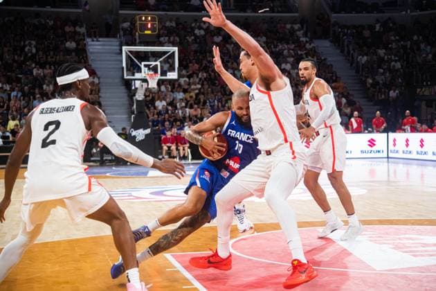 Evan Fournier (France) BASKET : France x Canada - Match de preparation JO - 19 07 2024 BaptisteAutissier Panoramic 