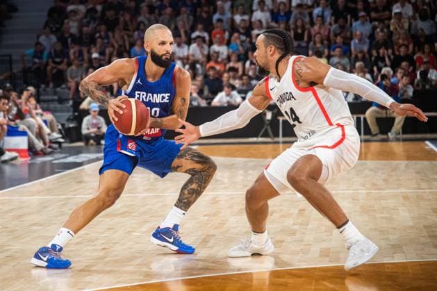 Evan Fournier (France) BASKET : France x Canada - Match de preparation JO - 19 07 2024 BaptisteAutissier Panoramic 