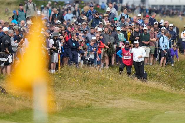 19th July 2024; Royal Troon Golf Club, Troon, South Ayrshire, Scotland; The Open Championship Round 2; Shane Lowry assesses his chip to the 6th green  ActionPlus12669922 StevenxFlynn