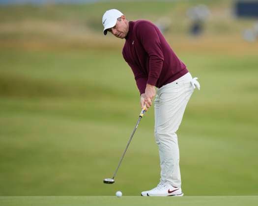 19th July 2024; Royal Troon Golf Club, Troon, South Ayrshire, Scotland; The Open Championship Round 2; Rory McIlroy putts on the 13th green  ActionPlus12669973 StevenxFlynn