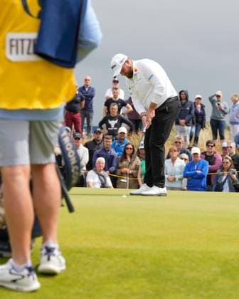19th July 2024; Royal Troon Golf Club, Troon, South Ayrshire, Scotland; The Open Championship Round 2; Shane Lowry holes a putt on the 12th green  ActionPlus12669964 StevenxFlynn