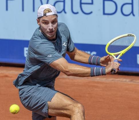 Gstaad Switzerland, 07 20 2024: Jan-Lennard Struff (GER) in semi final against Quentin Halys (FRA) during EFG Swiss Open. during EFG Swiss Open Gstaad, International Tennis match in Gstaad, Switzerland, July 20 2024  Copyright: xPatrickxDancel IPAxSportx xipa-ax xx IPA_48133241 IPA_Agency_IPA48133241