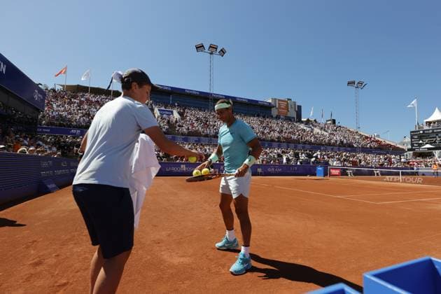 BASTAD, SWEDEN 20240720 Spains Rafael Nadal meets Croatias Duje AjdukoviÄ‡ during Saturdays mens singles semi-final at the Nordea Open in Bastad BASTAD SWEDEN x9200x  Copyright: xAdamxIhse TTx NORDEA OPEN BASTAD