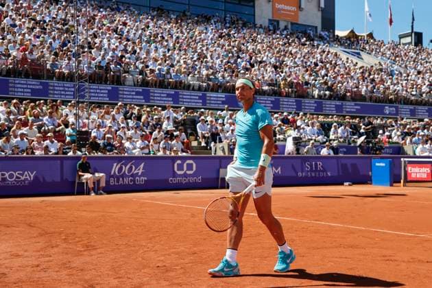 BASTAD, SWEDEN 20240720 Spains Rafael Nadal during Saturdays mens singles semi-final against Croatias Duje AjdukoviÄ‡ at the Nordea Open in Bastad BASTAD SWEDEN x9200x  Copyright: xAdamxIhse TTx NORDEA OPEN BASTAD
