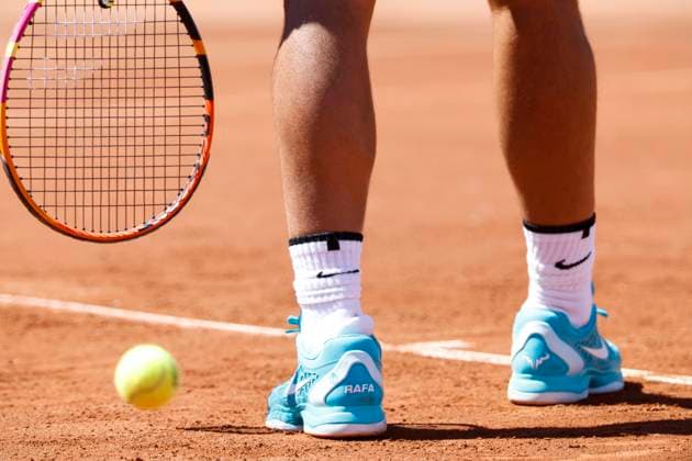 BASTAD, SWEDEN 20240720 Spains Rafael Nadals shoes during Saturdays mens singles semi-final against Croatias Duje AjdukoviÄ‡ at the Nordea Open in Bastad BASTAD SWEDEN x9200x  Copyright: xAdamxIhse TTx NORDEA OPEN BASTAD