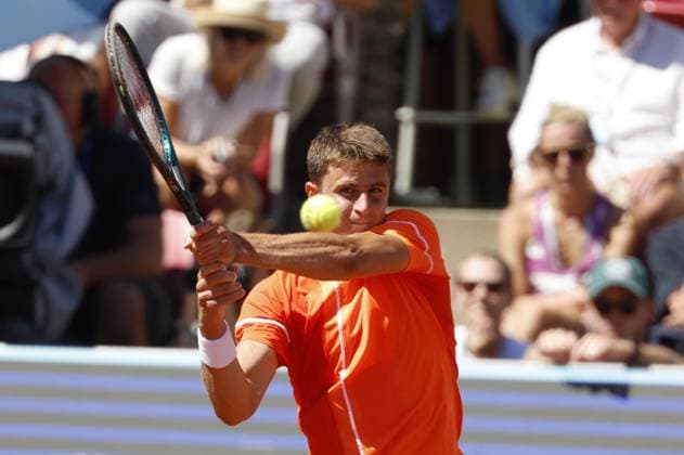 BASTAD, SWEDEN 20240720 Croatias Duje AjdukoviÄ‡ meets Spains Rafael Nadal during Saturdays mens singles semi-final at the Nordea Open in Bastad BASTAD SWEDEN x9200x  Copyright: xAdamxIhse TTx NORDEA OPEN BASTAD