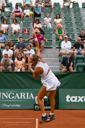 Anna Karolina Schmiedlova (SVK) during the quarter finals match vs. Aliaksandra Sasnovich at the WTA250 Hungarian Gran Prix Tennis on 19th July 2024 at Romai Teniszakademia, Budapest, Hungary  Copyright: xVincenzoxOrlando IPAxSportx xipax xx IPA_48134603 IPA_Agency_IPA48134603
