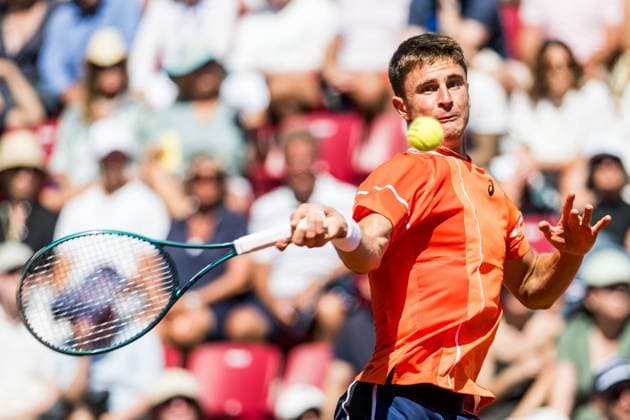 240720 Duje Ajdukovic of Croatia during day 6 of the Nordea Open on July 20, 2024 in Bastad Photo Niclas Jönsson BILDBYRAN COP 273 NO0290 tennis atp 250 nordea open bbeng  Copyright: NICLASxJÖNSSON BB240720NO021