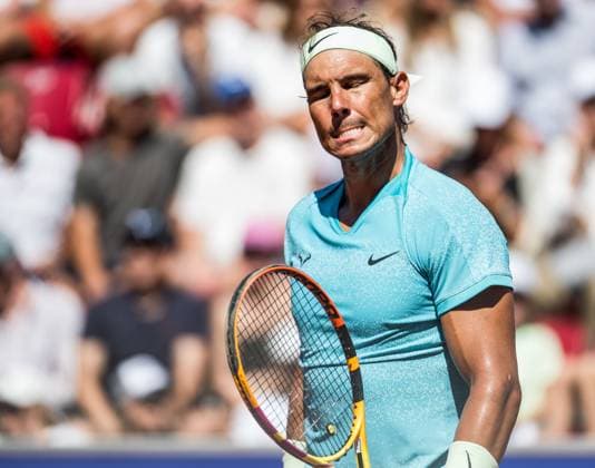 240720 Rafael Nadal of Spain looks dejected during day 6 of the Nordea Open on July 20, 2024 in Bastad Photo Niclas Jönsson BILDBYRAN COP 273 NO0290 tennis atp 250 nordea open bbeng depp  Copyright: NICLASxJÖNSSON BB240720NO033