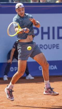 EFG Swiss Open - Quentin Halys v Jan-Lennard Struff Jan-Lennard Struff (GER) in semi final against Quentin Halys (FRA) during EFG Swiss Open. during EFG Swiss Open Gstaad, International Tennis match in Gstaad, Switzerland, on July 20, 2024. Photo by Patrick Dancel IPA ABACAPRESS.COM Gstaad Switzerland  Copyright: xIPA ABACAx