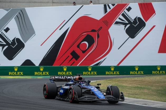 Alexander Albon Williams Racing, Thailand, 23 in the Williams FW46 in front of a painting of a red Formula 1 car and Rolex branding, HUN, Formula 1 World Championship, Hungarian Grand Prix, Hungaroring, Free Practice, 20 07 2024 HUN, Formula 1 World Championship, Hungarian Grand Prix, Hungaroring, Free Practice, 20 07 2024 Mogyorod Copyright: xEibner-Pressefoto Memmlerx EP_MMR