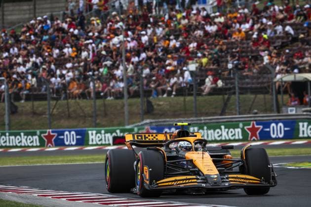 04 NORRIS Lando (gbr), McLaren F1 Team MCL38, action during the Formula 1 Hungarian Grand Prix 2024, 13th round of the 2024 Formula One World Championship, WM, Weltmeisterschaft from July 19 to 21, 2024 on the Hungaroring, in Mogyorod, Hungary - F1 - HUNGARIAN GRAND PRIX 2024 DPPI Panoramic  240720_R13_UNGHERIA_DP_1H0A5559