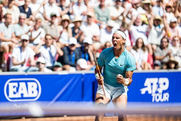 240720 Rafael Nadal of Spain celebrates during day 6 of the Nordea Open on July 20, 2024 in Bastad Photo Niclas Jönsson BILDBYRAN COP 273 NO0290 tennis atp 250 nordea open bbeng jubel  Copyright: NICLASxJÖNSSON BB240720NO040