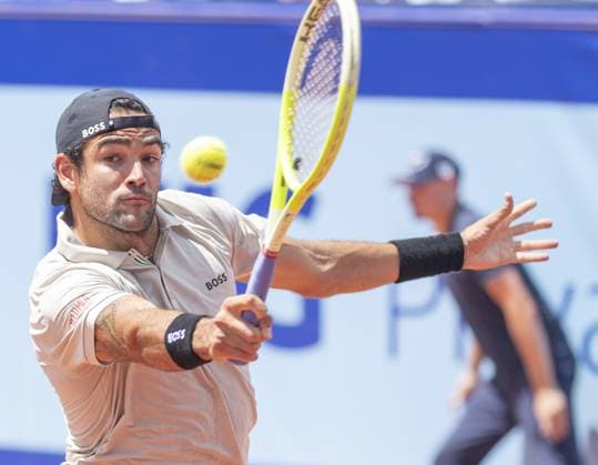 Gstaad Switzerland, 07 20 2024: Matteo Berrettini (ITA) in semi final against Stefanos Tsitsipas (GRE) during EFG Swiss Open. during EFG Swiss Open Gstaad, International Tennis match in Gstaad, Switzerland, July 20 2024  Copyright: xPatrickxDancel IPAxSportx xipa-ax xx IPA_48136362 IPA_Agency_IPA48136362