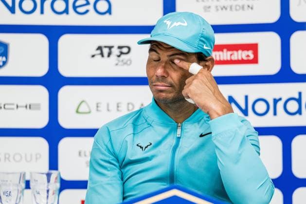 240720 Rafael Nadal of Spain looks dejected during day 6 of the Nordea Open on July 20, 2024 in Bastad Photo Niclas Jönsson BILDBYRAN COP 273 NO0290 tennis atp 250 nordea open bbeng depp  Copyright: NICLASxJÖNSSON BB240720NO059