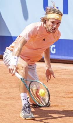 Gstaad: Gstaad Switzerland, 07 20 2024: Stefanos Tsitsipas (GRE) in semi final against Matteo Berrettini (ITA) during EFG Swiss Open. during EFG Swiss Open Gstaad, International Tennis match in Gstaad, Switzerland, July 20 2024 International Tennis match - EFG Swiss Open Gstaad  - ZUMAp169 20240720_zsa_p169_096 Copyright: xPatrickxDancel IPAxSportx