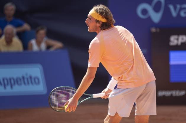 Gstaad Switzerland, 07 20 2024: Stefanos Tsitsipas (GRE) in semi final against Matteo Berrettini (ITA) during EFG Swiss Open. during EFG Swiss Open Gstaad, International Tennis match in Gstaad, Switzerland, July 20 2024  Copyright: xPatrickxDancel IPAxSportx xipa-ax xx IPA_48136720 IPA_Agency_IPA48136720