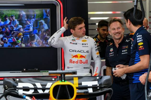 Formula 1 Budapest Hungary, 20 07 2024 Max Verstappen 1, Oracle Red Bull Racing and Christian Horner, Team Principal Oracle Red Bull Racing Formula 1 Budapest Hungary, 20 07 2024 Copyright: xBEAUTIFULxSPORTS Erlhofx