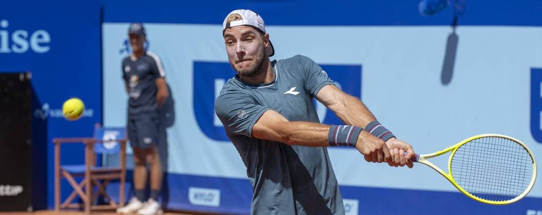 International Tennis match - EFG Swiss Open Gstaad Gstaad Switzerland, 07 20 2024: Jan-Lennard Struff (GER) in semi final against Quentin Halys (FRA) during EFG Swiss Open. during EFG Swiss Open Gstaad, International Tennis match in Gstaad, Switzerland, July 20 2024 Gstaad Switzerland  Copyright: xIPAxSport ABACAx
