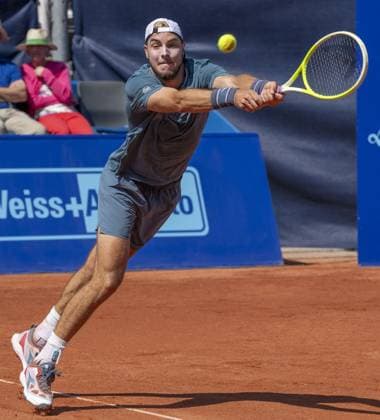 International Tennis match - EFG Swiss Open Gstaad Gstaad Switzerland, 07 20 2024: Jan-Lennard Struff (GER) in semi final against Quentin Halys (FRA) during EFG Swiss Open. during EFG Swiss Open Gstaad, International Tennis match in Gstaad, Switzerland, July 20 2024 Gstaad Switzerland  Copyright: xIPAxSport ABACAx