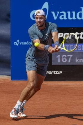 International Tennis match - EFG Swiss Open Gstaad Gstaad Switzerland, 07 20 2024: Jan-Lennard Struff (GER) in semi final against Quentin Halys (FRA) during EFG Swiss Open. during EFG Swiss Open Gstaad, International Tennis match in Gstaad, Switzerland, July 20 2024 Gstaad Switzerland  Copyright: xIPAxSport ABACAx