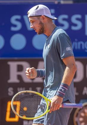 International Tennis match - EFG Swiss Open Gstaad Gstaad Switzerland, 07 20 2024: Jan-Lennard Struff (GER) in semi final against Quentin Halys (FRA) during EFG Swiss Open. during EFG Swiss Open Gstaad, International Tennis match in Gstaad, Switzerland, July 20 2024 Gstaad Switzerland  Copyright: xIPAxSport ABACAx
