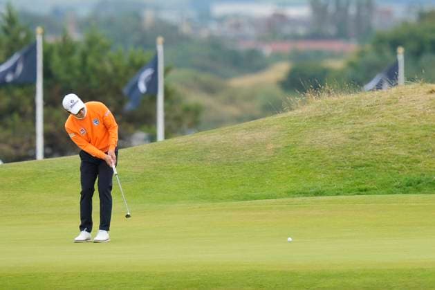 20th July 2024; Royal Troon Golf Club, Troon, South Ayrshire, Scotland; The Open Championship Round 3; Younghan Song putts on the 8th hole  ActionPlus12670021 StevenxFlynn