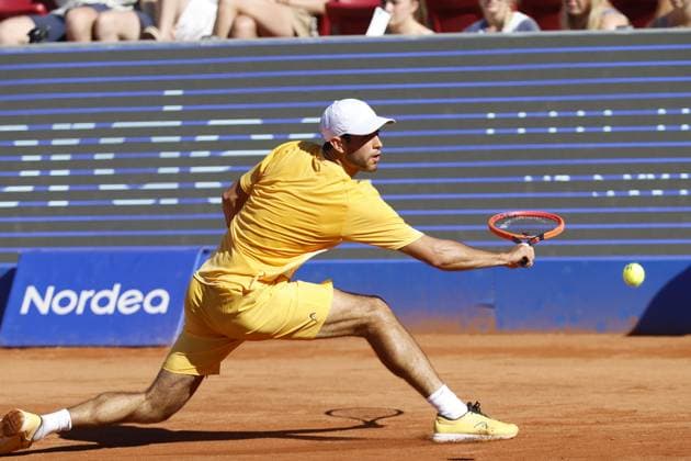 BASTAD, SWEDEN 20240720 Portugals Nuno Borges during Saturdays mens singles semi-final against Argentinas Thiago Agustin Tirante at the Nordea Open in Bastad BASTAD SWEDEN x9200x  Copyright: xAdamxIhse TTx NORDEA OPEN BASTAD