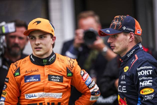 VERSTAPPEN Max (ned), Red Bull Racing RB20, PIASTRI Oscar (aus), McLaren F1 Team MCL38, portrait during the Formula 1 Hungarian Grand Prix 2024, 13th round of the 2024 Formula One World Championship, WM, Weltmeisterschaft from July 19 to 21, 2024 on the Hungaroring, in Mogyorod, Hungary - F1 - HUNGARIAN GRAND PRIX 2024 DPPI Panoramic 240720_R13_UNGHERIA_DP_EA019141