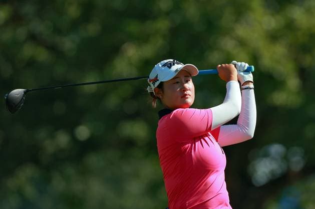 DANA Open SYLVANIA, OHIO - JULY 20: Gina Kim of Durham, North Carolina hits from the 3rd tee during the third round of the DANA Open golf tournament at Highland Meadows Golf Club in Sylvania, Ohio USA, on Friday, July 20, 2024. Sylvania Ohio United States  Copyright: xAmyxLemusx originalFilename:lemus-danaopen240720_npsIJ.jpg