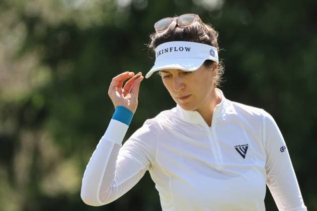 SYLVANIA, OH - JULY 20: Sandra Gal, of Germany, look at her ball on the ninth green during the third round of the LPGA, Golf Damen Dana Open on July 20, 2024 at Highland Meadows Golf Club in Sylvania, Ohio. (Photo by Scott W. Grau Icon Sportswire) GOLF: JUL 20 LPGA Dana Open EDITORIAL USE ONLY Icon24072006
