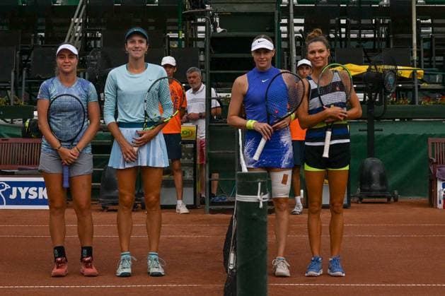 Hungary: Katarzyna Piter (POL) playing duo with Fanny Stollar (HUN) during the final match vs. Anna Danilina(KAZ) and Irina Khromacheva at the WTA250 Hungarian Gran Prix Tennis on 20th July 2024 at Romai Teniszakademia, Budapest, Hungary International Tennis match - WTA, Tennis Damen Hungarian Grand Prix - Semifinal  - ZUMAp169 20240720_zsa_p169_300 Copyright: xVincenzoxOrlando IPAxSportx