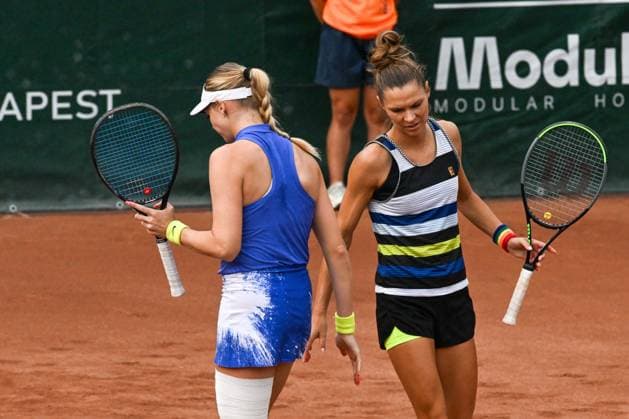 Hungary: Katarzyna Piter (POL) playing duo with Fanny Stollar (HUN) during the semifinal match vs. Anna Danilina(KAZ) and Irina Khromacheva at the WTA250 Hungarian Gran Prix Tennis on 20th July 2024 at Romai Teniszakademia, Budapest, Hungary International Tennis match - WTA, Tennis Damen Hungarian Grand Prix - Semifinal  - ZUMAp169 20240720_zsa_p169_301 Copyright: xVincenzoxOrlando IPAxSportx