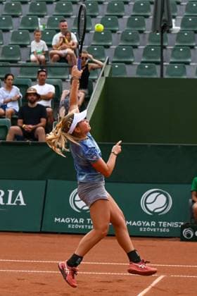 Hungary: Katarzyna Piter (POL) playing duo with Fanny Stollar (HUN) during the semifinal match vs. Anna Danilina(KAZ) and Irina Khromacheva at the WTA250 Hungarian Gran Prix Tennis on 20th July 2024 at Romai Teniszakademia, Budapest, Hungary International Tennis match - WTA, Tennis Damen Hungarian Grand Prix - Semifinal  - ZUMAp169 20240720_zsa_p169_340 Copyright: xVincenzoxOrlando IPAxSportx