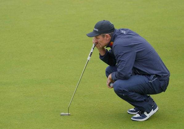 Justin Rose on the 8th green. The British Open Championship, Day Three, Golf, Royal Troon, Troon, UK - 20 July 2024  Copyright: xStuartxWallace Shutterstockx 14588004am