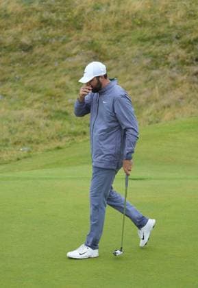 Scotty Scheffler on the 8th green. The British Open Championship, Day Three, Golf, Royal Troon, Troon, UK - 20 July 2024  Copyright: xStuartxWallace Shutterstockx 14588004aq
