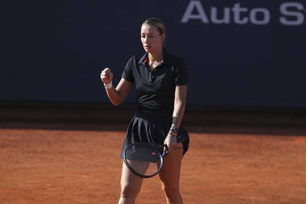 Yana Sizikova celebrates the point scored during Palermo Open Ladies WTA, Tennis Damen 250, International Tennis match in Palermo, Italy, July 20 2024  Copyright: xMassimilianoxCarnabuci IPAxSportx xx IPA_48143886 IPA_Agency_IPA48143886