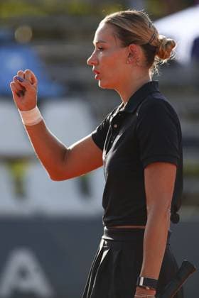Yana Sizikova celebrates the game won during Palermo Open Ladies WTA, Tennis Damen 250, International Tennis match in Palermo, Italy, July 20 2024  Copyright: xMassimilianoxCarnabuci IPAxSportx xx IPA_48143936 IPA_Agency_IPA48143936