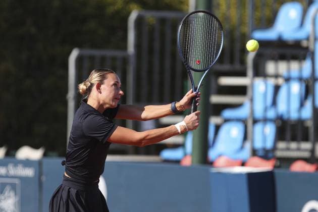 Yana Sizikova in action during Palermo Open Ladies WTA, Tennis Damen 250, International Tennis match in Palermo, Italy, July 20 2024  Copyright: xMassimilianoxCarnabuci IPAxSportx xx IPA_48143942 IPA_Agency_IPA48143942