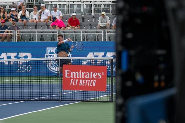 July 20, 2024, Atlanta, Georgia, USA: Atlanta Open Qualifying Singles Tennis - K. King V .J. Wolf. Atlanta USA - ZUMAc170 20240720_znp_c170_001 Copyright: xAndrewxClarkx