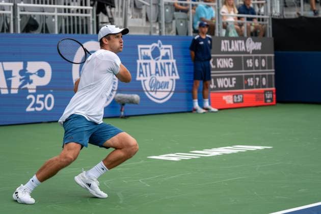 July 20, 2024, Atlanta, Georgia, USA: Atlanta Open Qualifying Singles Tennis - K. King V .J. Wolf. Atlanta USA - ZUMAc170 20240720_znp_c170_017 Copyright: xAndrewxClarkx