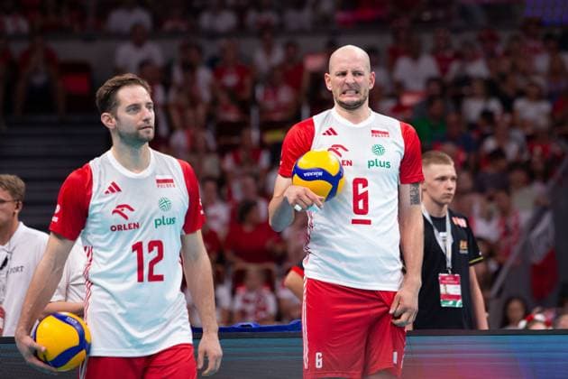 GDANSK 20.07.2024 PRZEDOLIMPIJSKI TURNIEJ TOWARZYSKI SIATKARZY POLSKA - JAPONIA --- PRE-OLYMPIC MENS VOLLEYBALL FRIENDLY TOURNAMENT IN GDANSK: POLAND- JAPAN GRZEGORZ LOMACZ BARTOSZ KUREK FOT. ANNA KLEPACZKO FOTOPYK NEWSPIX.PL --- Newspix.pl POLAND OUT!  240720LUM114