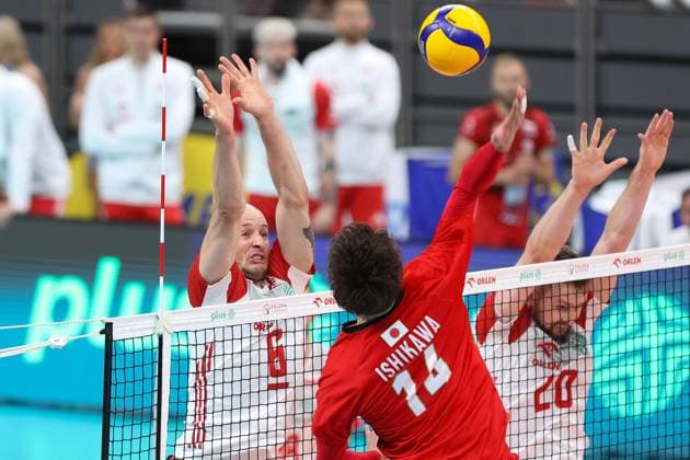 GDANSK 20.07.2024 PRZEDOLIMPIJSKI TURNIEJ TOWARZYSKI SIATKARZY POLSKA - JAPONIA --- PRE-OLYMPIC MENS VOLLEYBALL FRIENDLY TOURNAMENT IN GDANSK: POLAND- JAPAN BARTOSZ KUREK MATEUSZ BIENIEK FOT. ANNA KLEPACZKO FOTOPYK NEWSPIX.PL --- Newspix.pl POLAND OUT!  240720LUM127