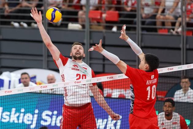 GDANSK 20.07.2024 PRZEDOLIMPIJSKI TURNIEJ TOWARZYSKI SIATKARZY POLSKA - JAPONIA --- PRE-OLYMPIC MENS VOLLEYBALL FRIENDLY TOURNAMENT IN GDANSK: POLAND- JAPAN MATEUSZ BIENIEK KENTARO TAKAHASHI FOT. ANNA KLEPACZKO FOTOPYK NEWSPIX.PL --- Newspix.pl POLAND OUT!  240720LUM132